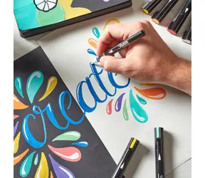 Sharpie Kreativní akrylový popisovač oranžová / Popisovač / Štětcový hrot / Rychleschnoucí