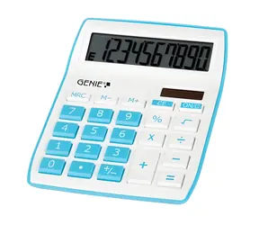 Genie 840B modrá / Kalkulačka / Stolní / 10místný displej / solární a bateriové napájení / sklopný displej
