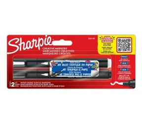 Sharpie Creative akrylové fixy černá, bílá / Fix / Kulatý hrot / 2,5 mm / 2 ks