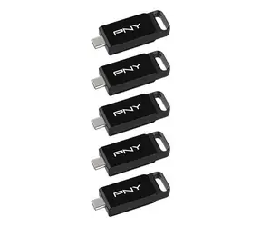 PNY Elite 64GB černá / Flash disk / USB-C 3.2 Gen 1 / 5 ks
