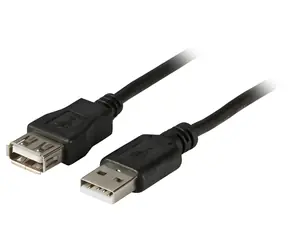 EFB USB 2.0 A-A černá 1 m / Prodlužovací kabel / USB-A(M) - USB-A(F) / 480 Mbit/s / Pozlacené konektory