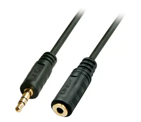 Lindy Jack 3,5mm prodlužovací černá / Audio kabel / 2 m / Pozlacené konektory / Stereo