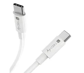Techly ICOC-MU4-20G240W2 bílá / USB-C kabel / USB4 Gen 2x2 / 20 Gbit/s / PD 240W / 2 m