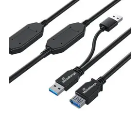 MediaRange MRCS244 černá / Aktivní prodlužovací kabel USB 3.0 / 15 m / 5 Gbit/s