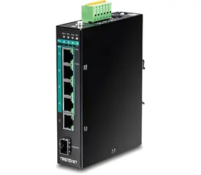 TRENDnet TI-PG541i / Switch / 6-port Gigabit PoE+ / Managed L2+ / 120 W / DIN lišta