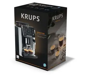 Krups Sensation EA910810 šedá-černá / Automatický kávovar / Napěňovač mléka / Dotykové ovládání / 1450 W