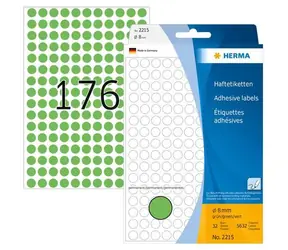 HERMA Etikety kulaté zelené 8 mm / Papírové / 5632 ks