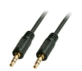 Lindy černá / Audio kabel / Jack 3,5 mm - Jack 3,5 mm / Stereo / pozlacené konektory / 1 m