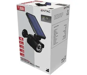 Entac solární LED svítidlo s atrapou kamery 4W / Venkovní svítidlo / PIR a soumrakový senzor / IP65