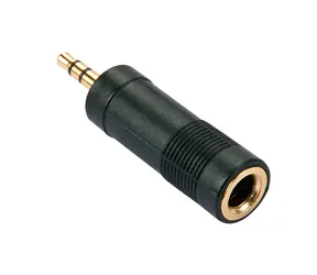 Lindy Jack 3,5 mm - 6,3 mm černá / Audio redukce / pozlacené konektory