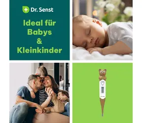 Dr. Senst Digitální teploměr Medvídek / Teploměr / 3 měřicí režimy / signalizace horečky / ohebná špička