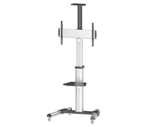 Manhattan Mobilní stojan pro TV černá, stříbrná / Podlahový držák TV / 37-70" / nosnost 50 kg / VESA 600x400