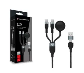 Conceptronic USB-C a USB-A na 2x USB-C kabel černá / Nabíjecí kabel / PD 100W / 480 Mbps / 1,5 m