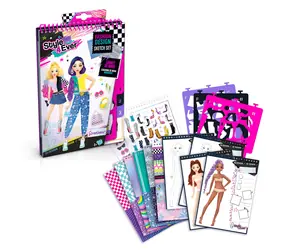 CANAL TOYS Mini skicák Fashion Designer / Kreativní návrhářská sada / šablony a samolepky
