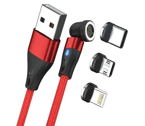 RealPower MagneticCharge3 červená / Magnetický nabíjecí kabel USB-A / 3 A / 1 m / 6 adaptérů