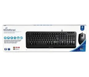 MediaRange MROS108 černá / Klávesnice a myš / USB / QWERTZ / drátové