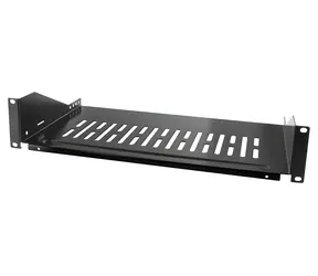 LogiLink montážní police pro RACK 19" 400 mm černá / Montážní police / 2U / nosnost 25 kg / ocel