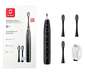 Oclean Flow S černá / Sonický zubní kartáček / 5 režimů / 76 000 pohybů/min / IPX7