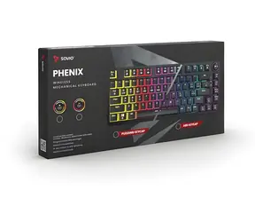 Savio Phenix černá / Herní bezdrátová klávesnice / mechanická / Gateron Yellow Pro / podsvícená / ABS