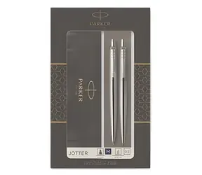 PARKER Jotter DuoSet Stainless Steel CT / Kuličkové pero + mikrotužka / hrot M / Dárková krabička