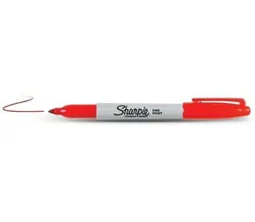 Sharpie Fine Popisovač permanentní červená / kulatý hrot F / 12ks