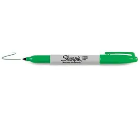 Sharpie Fine Popisovač permanentní zelená / kulatý hrot F / 12ks