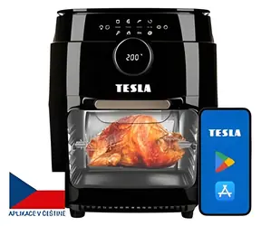 TESLA AirCook & Grill QG800 černá / Horkovzdušná fritéza a gril / Wi-Fi / 12 l