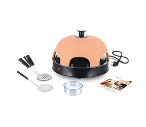 Emerio Pizzarette černá, oranžová / Elektrická pec k výrobě pizzy / 1200 W / 6 pizz / Cool Touch