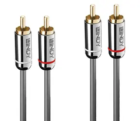 Lindy Cromo Line antracitová / Audio kabel / 2x Cinch - 2x Cinch / 5 m