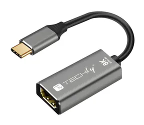 Techly redukce USB-C na HDMI 2.1 černá, stříbrná / Redukce / 8K 120Hz / HDR10 / 0,15 m