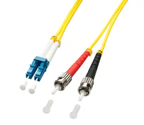 Lindy LC/ST OS2 5m žlutá / Optický kabel duplex / Singlemode / 9/125 µm