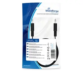 MediaRange Audio kabel 3.5mm jack-jack černá / Audio kabel / 3.5mm - 3.5mm / 1,5 m / niklované konektory