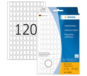 HERMA Etikety víceúčelové bílé 8x12 mm / Etikety / odnímatelné / 2880 ks
