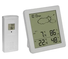 TFA 35.1168.02 CLEAR bílá / Meteostanice / s předpovědí počasí / dosah 100 m / rozšiřitelná až 3 čidla