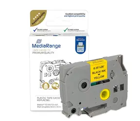 MediaRange TZ-621/TZe-621 žlutá / Páska do štítkovače / 9 mm / 8 m / laminovaná / permanentní
