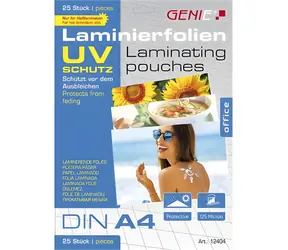 GENIE Laminovací fólie A4 / Laminovací fólie / 125 mic / UV ochrana / voduodolná / 25 ks