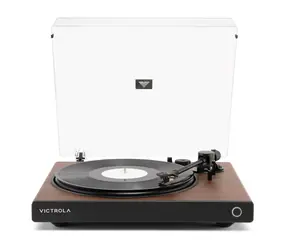 Victrola VPT-1520-WLN-INT Wave hnědý / Gramofon / Řemínkový / 33 a 45 RPM / RCA / Auracast / předzesilovač