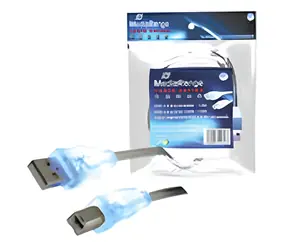 MediaRange USB tiskárnový kabel A-B modrý s LED / Kabel / 1,8 m / USB 2.0