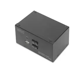 Digitus DS-12860 černá / KVM přepínač / 2-portový / Dual-Display / HDMI / 4K 30Hz / USB