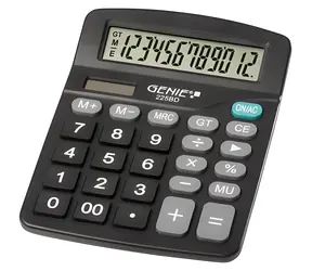 GENIE Basic 225 BD černá / Kalkulačka / 12místný sklopný displej / Solární a bateriové napájení
