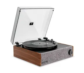 Victrola VTA-78-WLN-INT Eastwood hnědá / Gramofon řemínkový / 3 rychlostní / BT / RCA / sluchátkový výstup