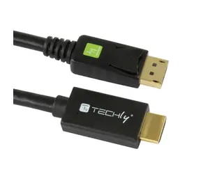 Techly DisplayPort 1.2 - HDMI černá / Kabel / DisplayPort - HDMI / 1 m / 10 bit / 1080p