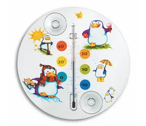 TFA 14.6016.20 PINGUIN / Teploměr okenní / s přísavkami / motiv tučňáci / O 160 mm