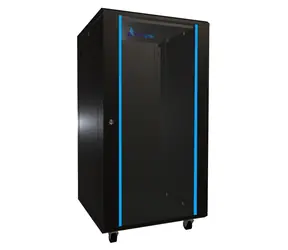 Extralink Rack 22U černá / Stojanový rozvaděč / 19" / Šířka 600 mm / Hloubka 600 mm / nosnost 600 kg / skleněné dveře