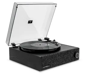 Victrola VTA-78-BLK-INT Eastwood černá / Gramofon řemínkový / 3 rychlostní / BT / RCA / sluchátkový výstup