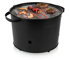 Princess 112240 Hybrid / Přenosný gril / Grilování na uhlí i elektřinu / O 32 cm