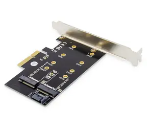 Digitus M.2 NVMe/SATA SSD adaptér PCIe 3.0 x4 černá / Řadič / 2x M.2 slot / max 6 Gbit/s / low-profile