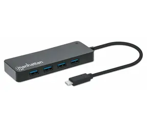 Manhattan 7portový USB-C hub černý / USB hub / 7x USB-A / USB 3.2 Gen 1 / 5 Gbit/s
