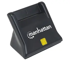 Manhattan čtečka Smart karet a SIM se stojánkem / Čtečka karet / USB 2.0 / černá