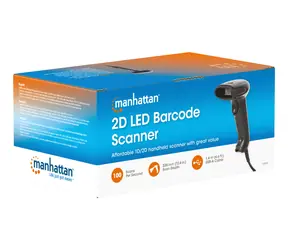 Manhattan Čtečka čárových kódů 2D LED černá / 320mm hloubka skenování / USB / 1,4 m kabel